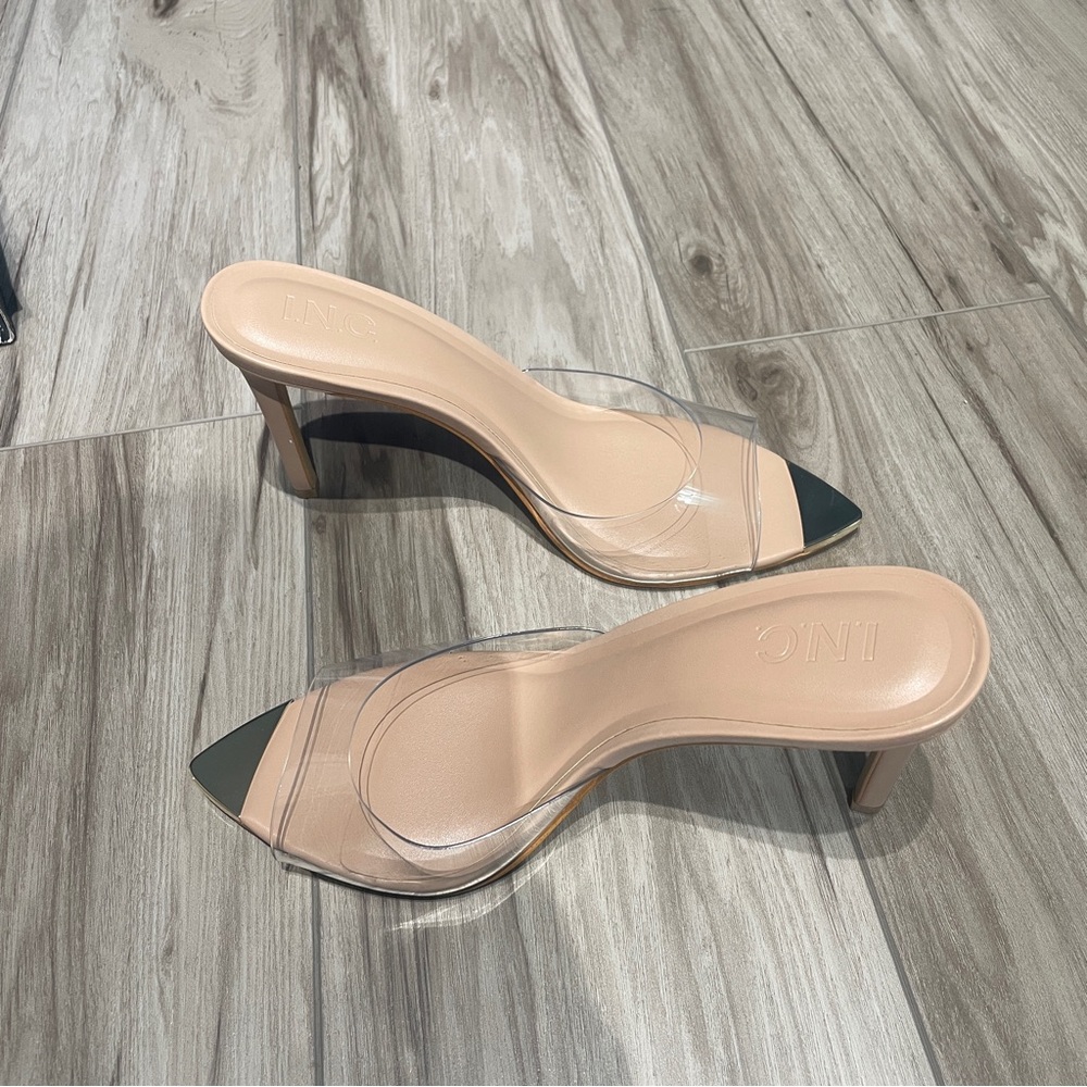INC International Concepts Clear and Nude Heels